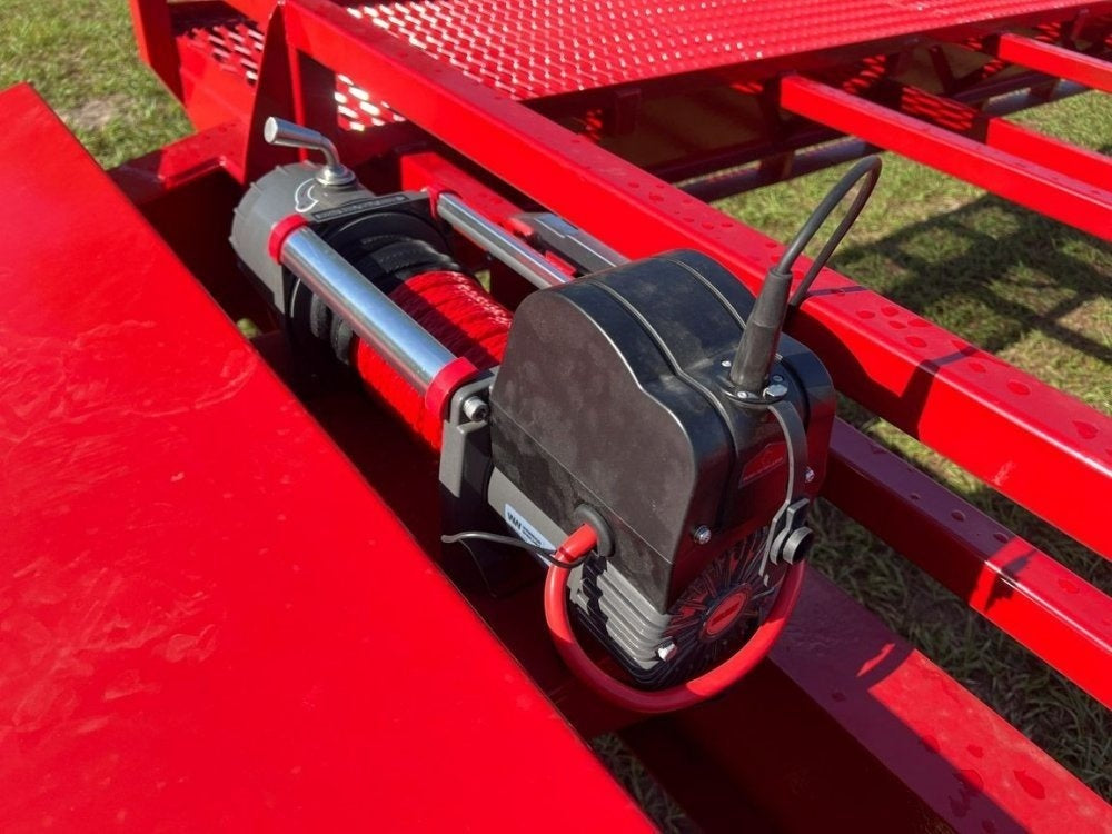 36' Bumper Pull Two Car Trailer (2) 8k Axles - Mesh Deck - 14 ply Tires & Spare - Winch - Two Car Hauler - Multi Car Haulers - TrailerSwap