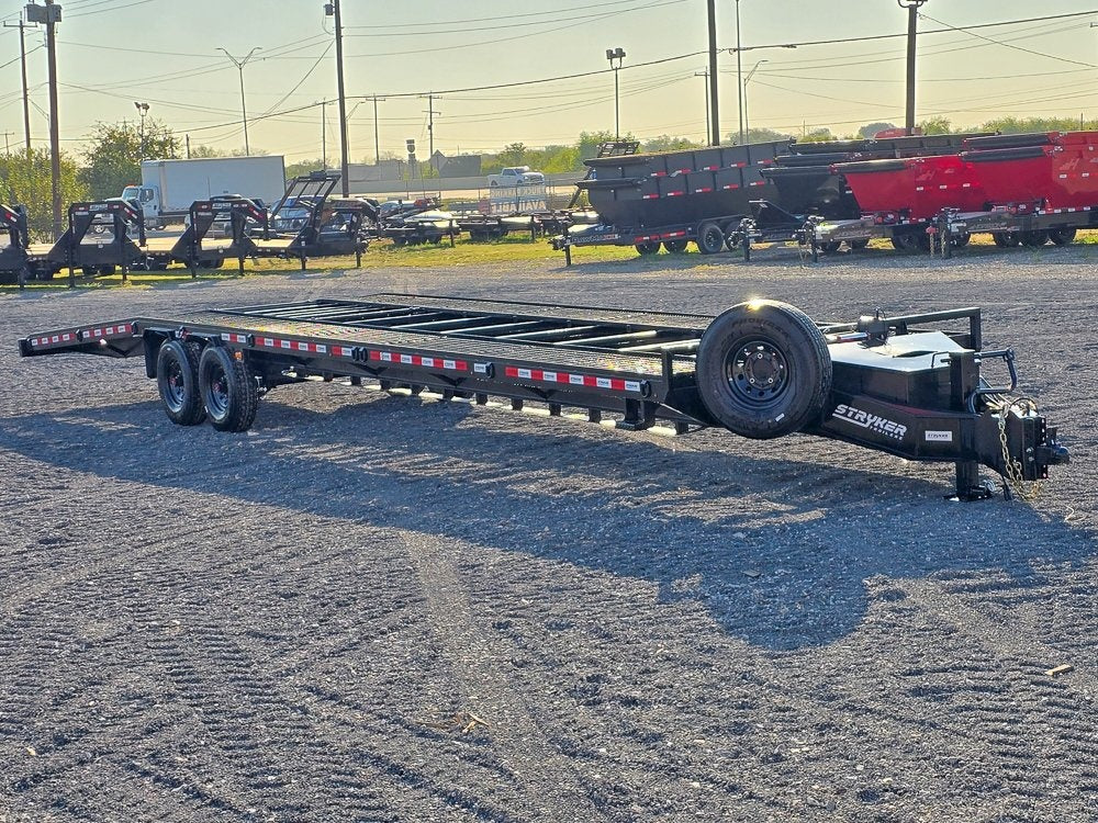 36' Bumper Pull Two Car Trailer (2) 8k Axles - Mesh Deck - 14 ply Tires & Spare - Winch - Two Car Hauler - Multi Car Haulers - TrailerSwap