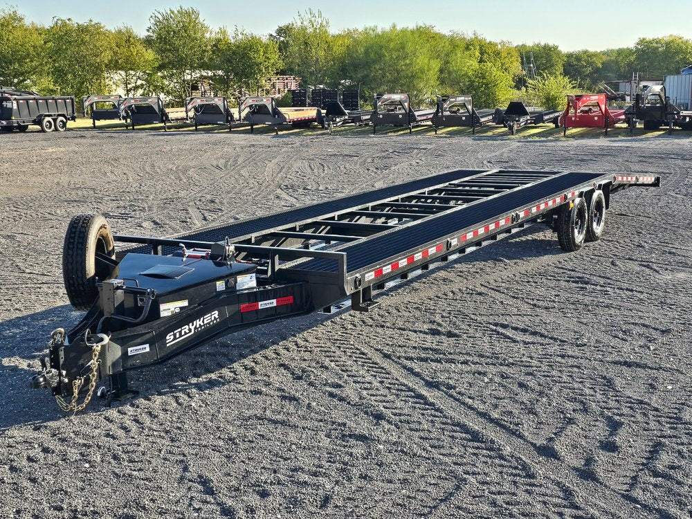 36' Bumper Pull Two Car Trailer (2) 8k Axles - Mesh Deck - 14 ply Tires & Spare - Winch - Two Car Hauler - Multi Car Haulers - TrailerSwap