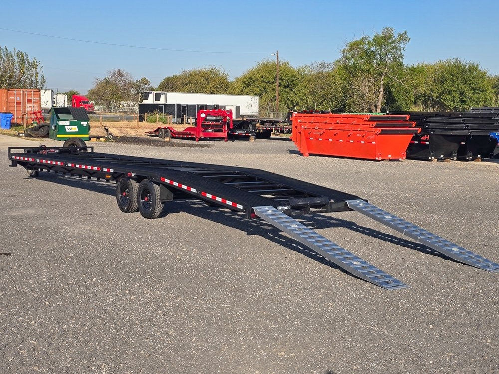 36' Bumper Pull Two Car Trailer (2) 8k Axles - Mesh Deck - 14 ply Tires & Spare - Winch - Two Car Hauler - Multi Car Haulers - TrailerSwap