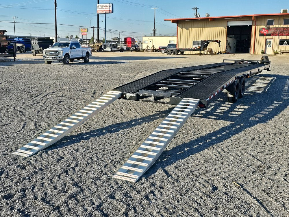 36' Bumper Pull Two Car Trailer (2) 8k Axles - Mesh Deck - 14 ply Tires & Spare - Winch - Two Car Hauler - Multi Car Haulers - TrailerSwap
