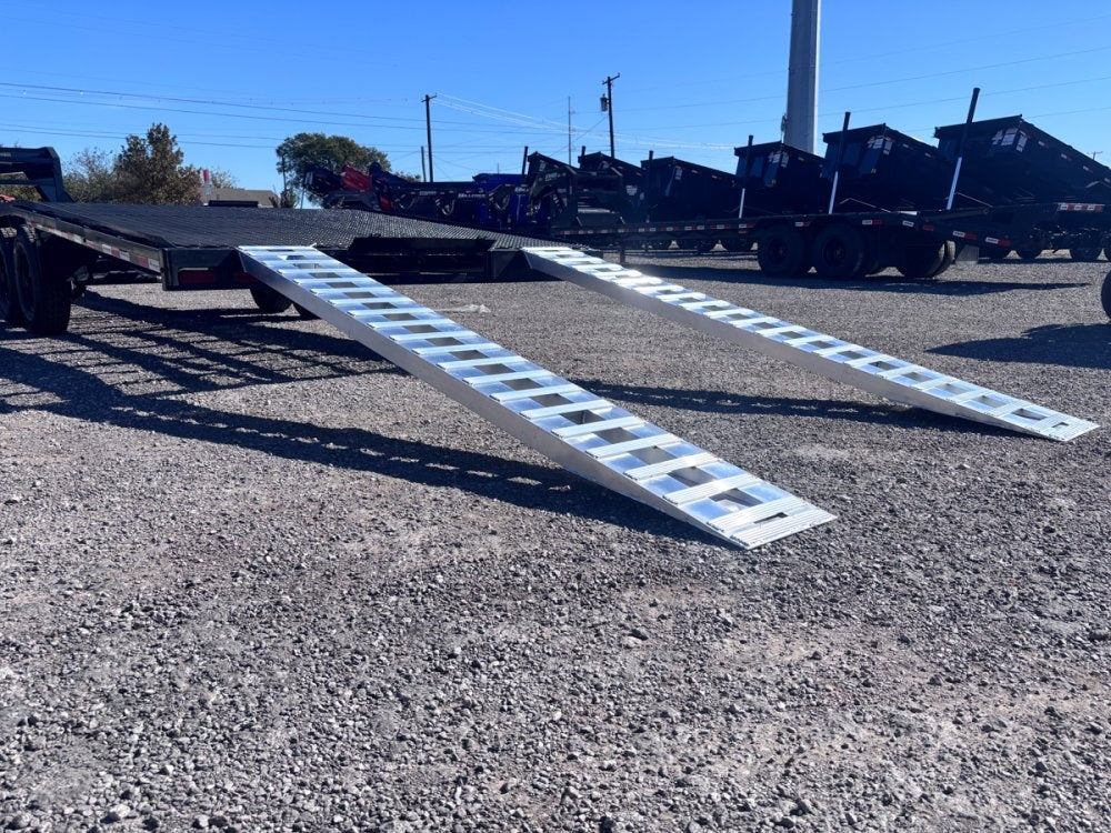 36' Gooseneck Mesh Deck (2) 8k Axles - 12k GVWR Derated- 14 Ply Tires w/Spare - 10' Aluminum Ramps - - Two Car Hauler - Multi Car Haulers - TrailerSwap