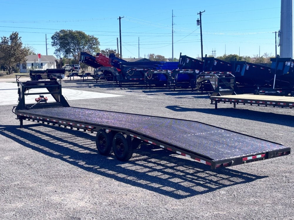 36' Gooseneck Mesh Deck (2) 8k Axles - 12k GVWR Derated- 14 Ply Tires w/Spare - 10' Aluminum Ramps - - Two Car Hauler - Multi Car Haulers - TrailerSwap