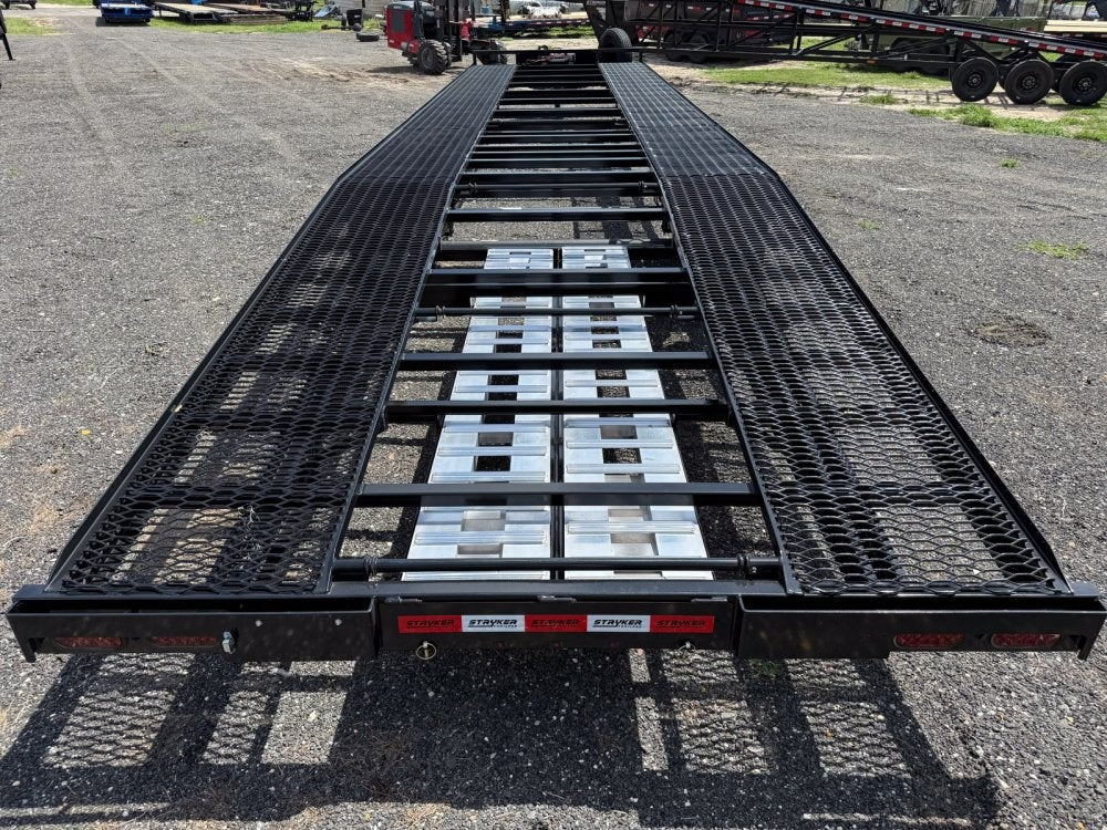 36' Stryker Bumper Pull Mesh Deck Multi Car Hauler - (2) 8k Axles - Two Car Hauler - TrailerSwap