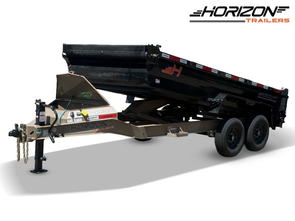 14' Horizon HZ7 Bumper Pull Dump Trailer 24" Side Walls - (2) 7K Axles 017844