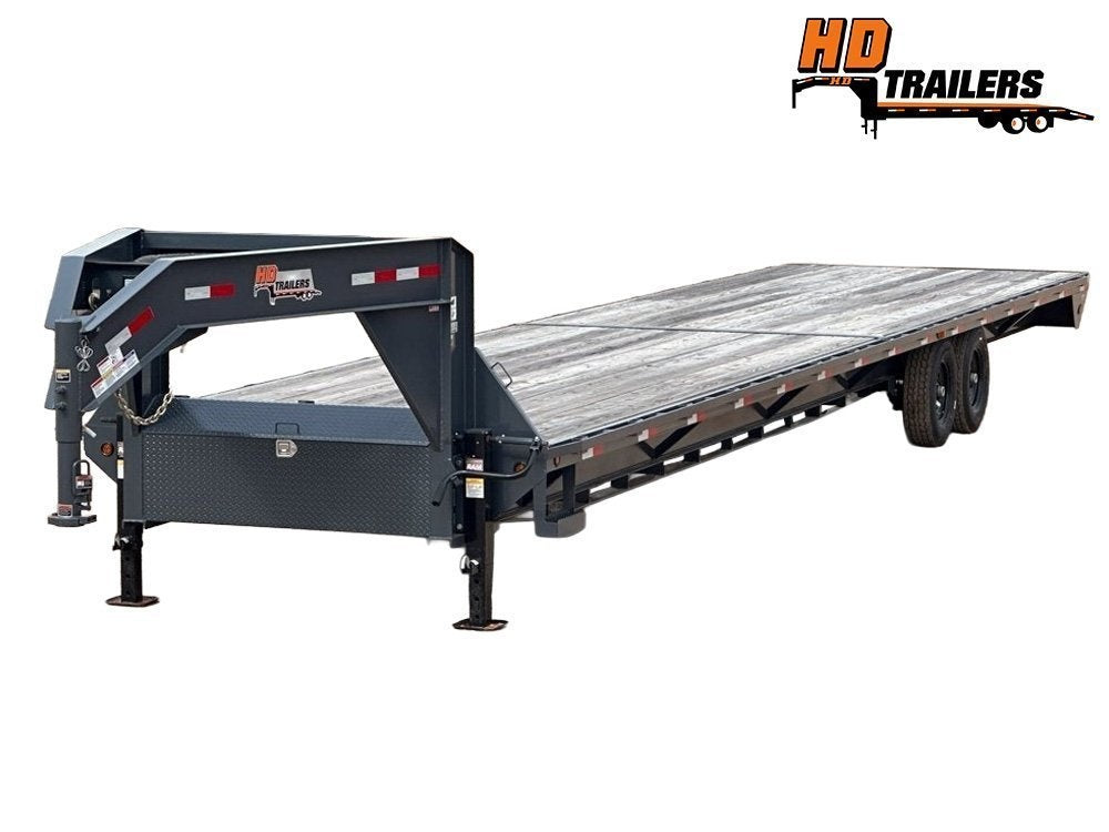 40' ECO Gooseneck (2) 7k Axles Straight 14k GVWR 14ply Tires - Hotshot Non-CDL - DO 7K SD - TrailerSwap