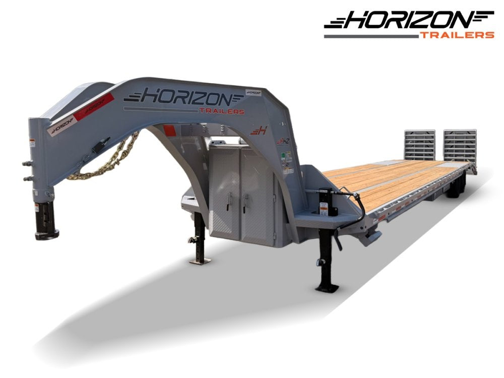 40' Horizon FHZ Gooseneck Dual Wheel Deckover Trailer Mega Ramps - (2) 12K Axles - Dual Wheel Deckover - DO 12K MR - TrailerSwap