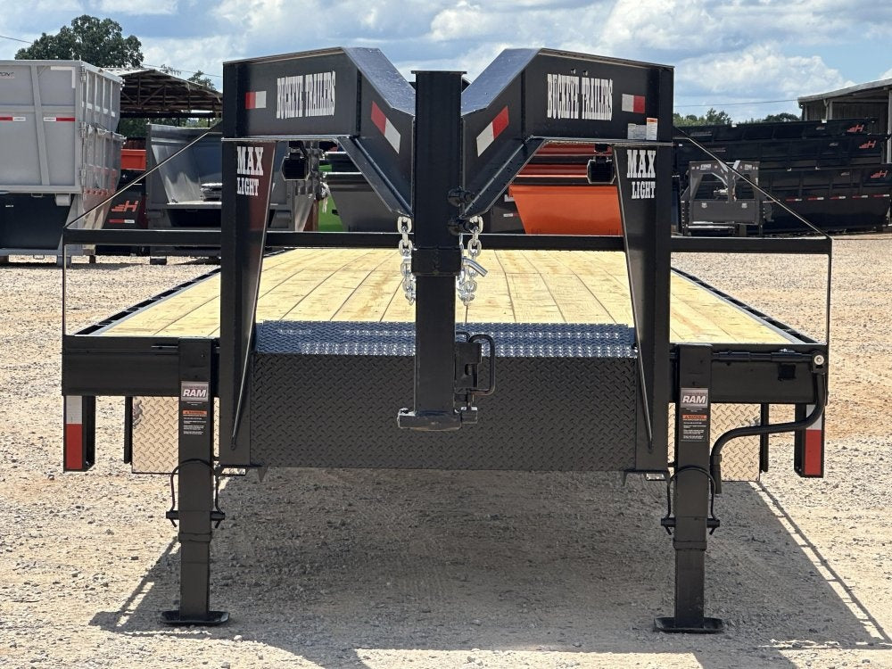 40" Max Light Gooseneck Hotshot Trailer (2) 10K Axles, 102" Wide, 10' Aluminum Ramps - Hotshot Non-CDL - DO 10K SD SS - TrailerSwap