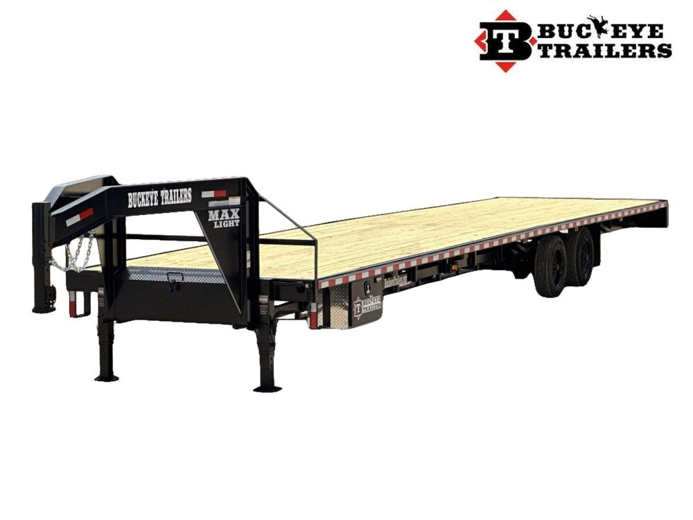 40" Max Light Gooseneck Hotshot Trailer (2) 10K Axles, 102" Wide, 10' Aluminum Ramps - Hotshot Non-CDL - DO 10K SD SS - TrailerSwap