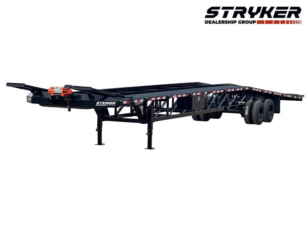 50' Low Profile Wedge (2) 12k Elec/Hyd Axles, Winch, 10' Aluminum Ramps, Spare - Wedge 3 Car Hauler - Multi Car Haulers - TrailerSwap