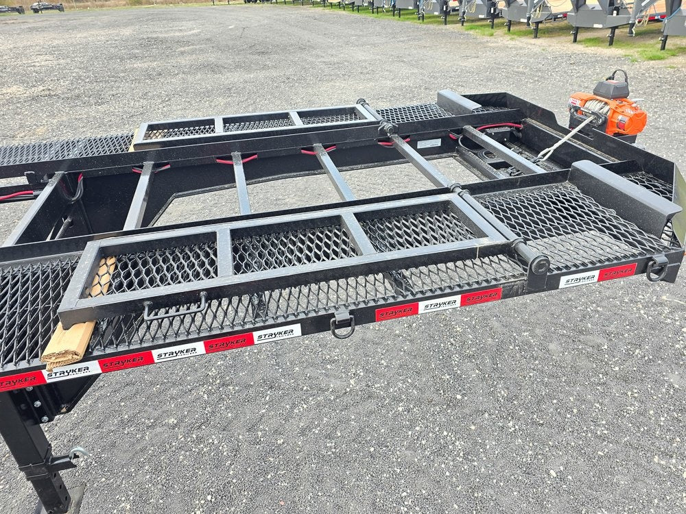 50' Low Profile Wedge (2) 12k Elec/Hyd Axles, Winch, 10' Aluminum Ramps, Spare - Wedge 3 Car Hauler - Multi Car Haulers - TrailerSwap