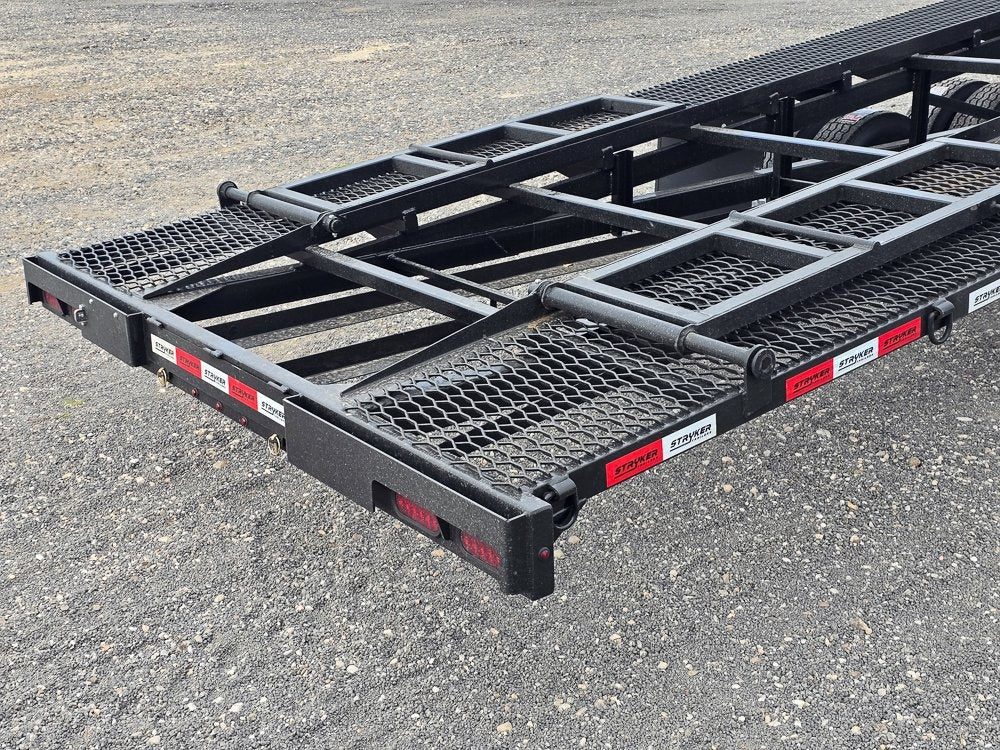 50' Low Profile Wedge (2) 12k Elec/Hyd Axles, Winch, 10' Aluminum Ramps, Spare - Wedge 3 Car Hauler - Multi Car Haulers - TrailerSwap