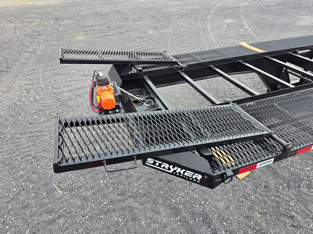 50' Low Profile Wedge (2) 12k Elec/Hyd Axles, Winch, 10' Aluminum Ramps, Spare - Wedge 3 Car Hauler - Multi Car Haulers - TrailerSwap