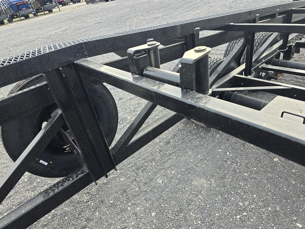 50' Low Profile Wedge (2) 12k Elec/Hyd Axles, Winch, 10' Aluminum Ramps, Spare - Wedge 3 Car Hauler - Multi Car Haulers - TrailerSwap