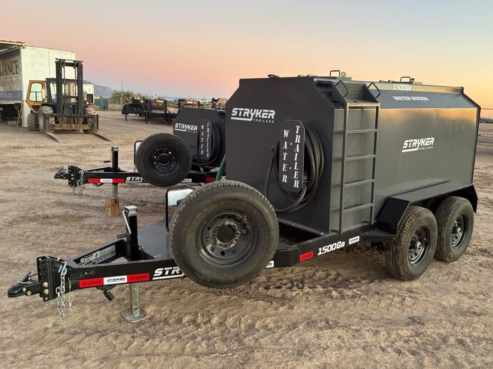 1500 Gallon Water Tank Trailer with Pump and Hose 004578
