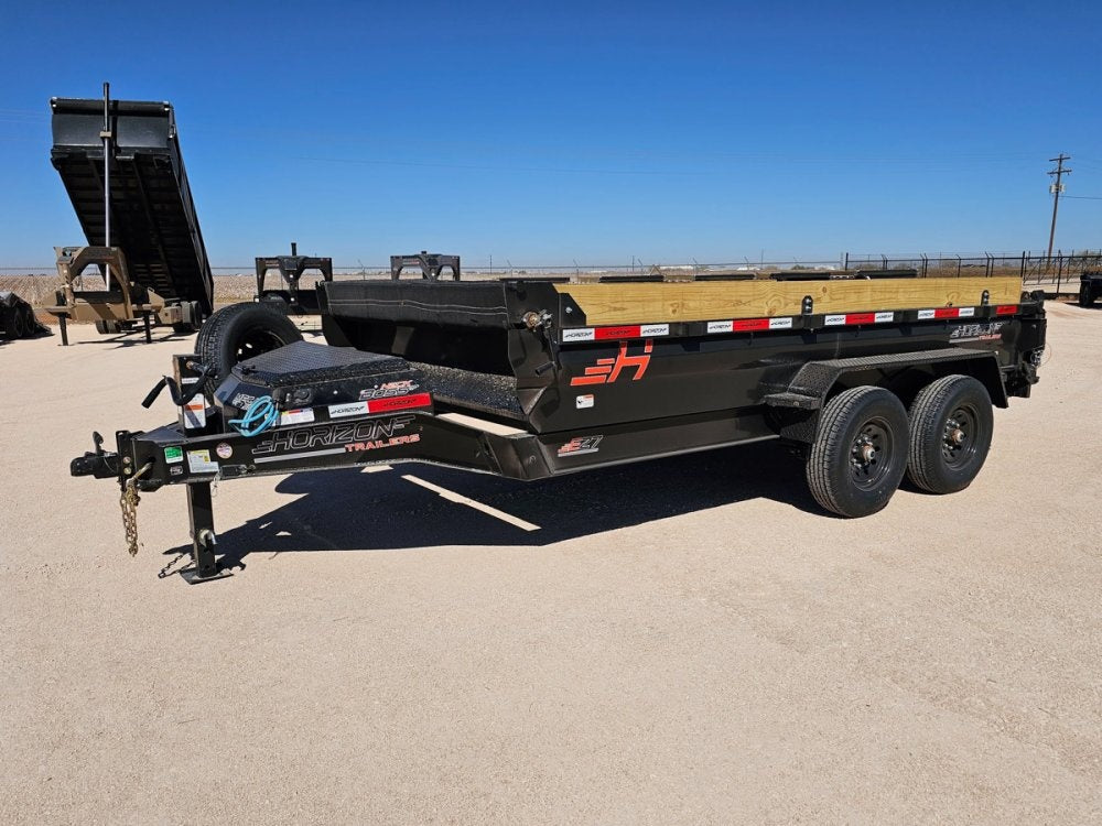 14' Horizon EZ7 Bumper Pull Dump Trailer 19" Sides - (2) 7K Axles 0.00E+00