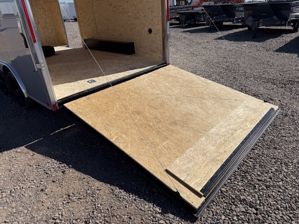 8.5 x 16 Outback DLX Flat Top V Nose Car Hauler (2) - 3500 lbs Axles - Enclosed - TrailerSwap