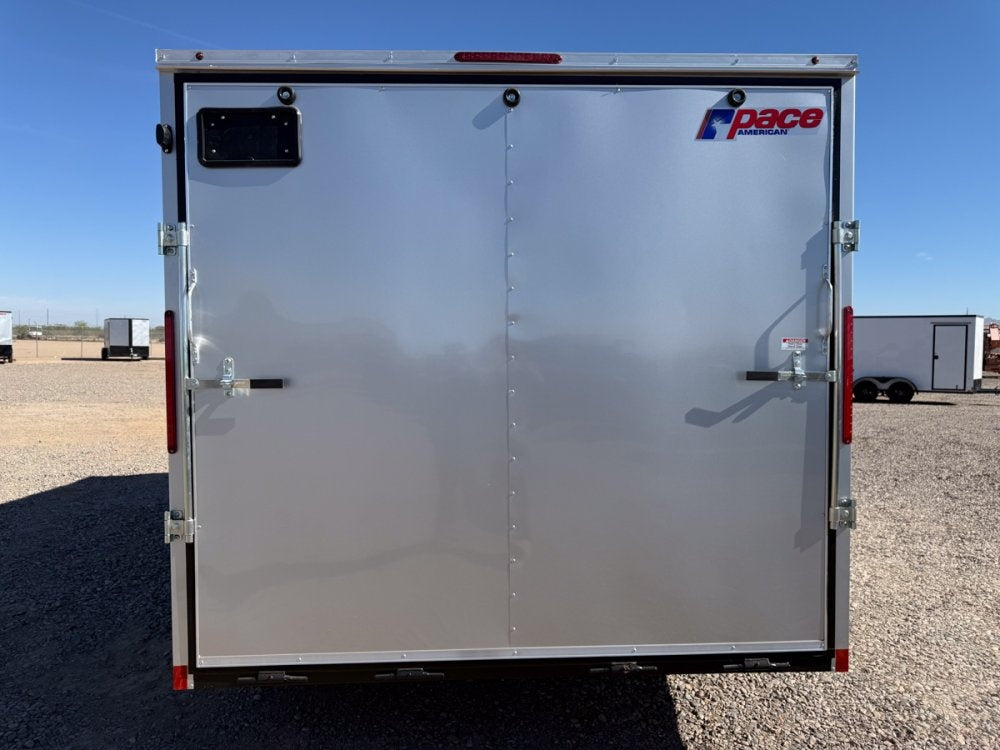 8.5 x 16 Outback DLX Flat Top V Nose Car Hauler (2) - 3500 lbs Axles - Enclosed - TrailerSwap