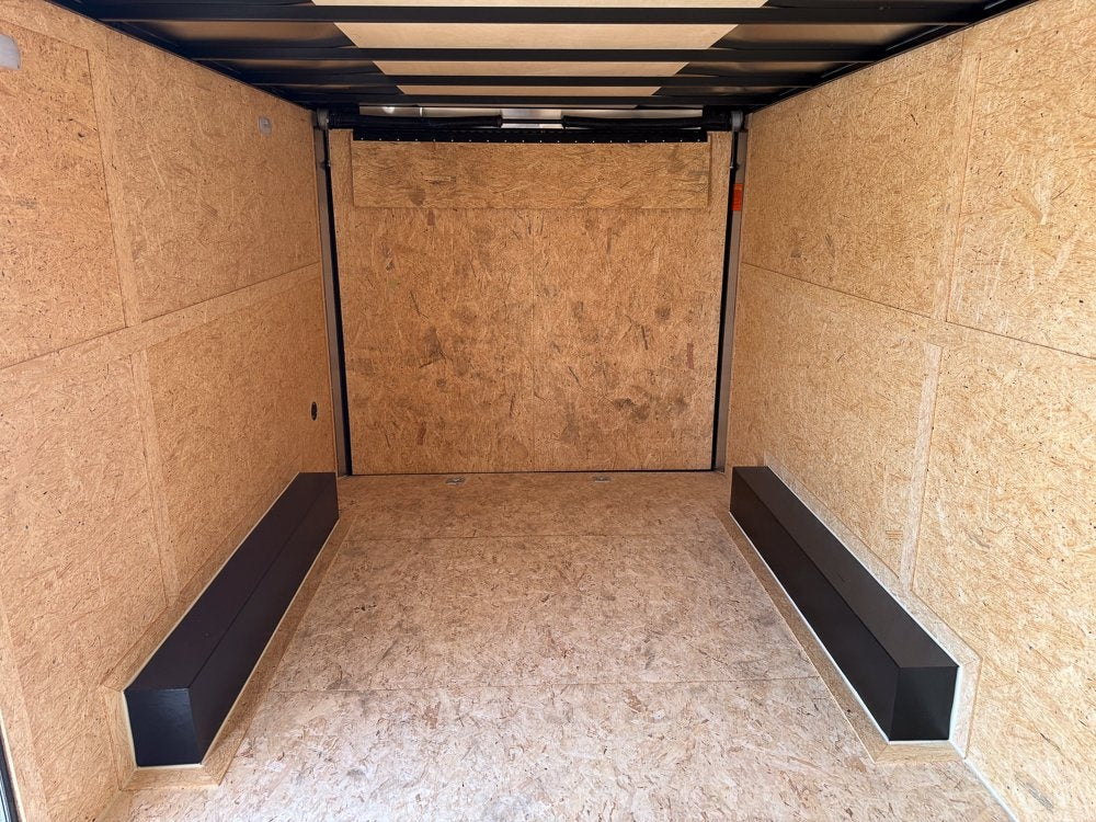 8.5 x 16 Outback DLX Flat Top V Nose Car Hauler (2) - 3500 lbs Axles - Enclosed - TrailerSwap