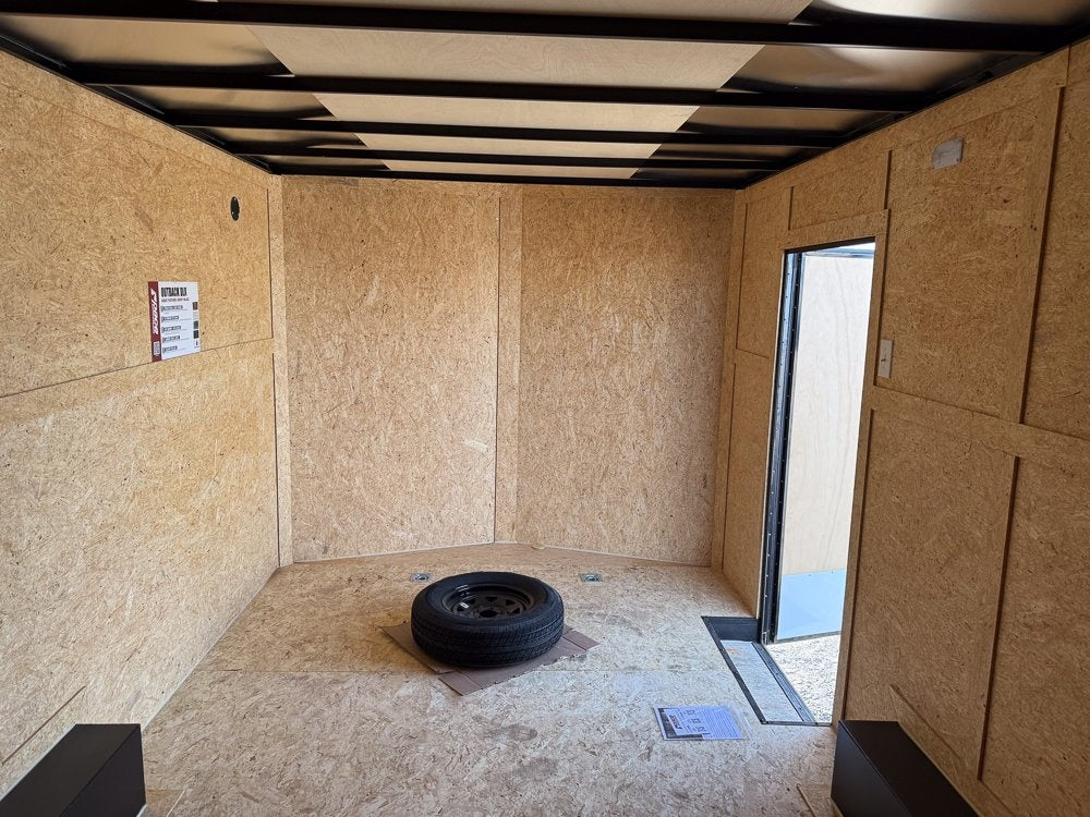 8.5 x 16 Outback DLX Flat Top V Nose Car Hauler (2) - 3500 lbs Axles - Enclosed - TrailerSwap