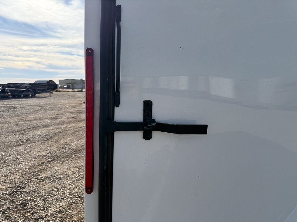 8.5 x 16 Outback DLX Flat Top V Nose Car Hauler (2) - 3500 lbs Axles - Enclosed - TrailerSwap