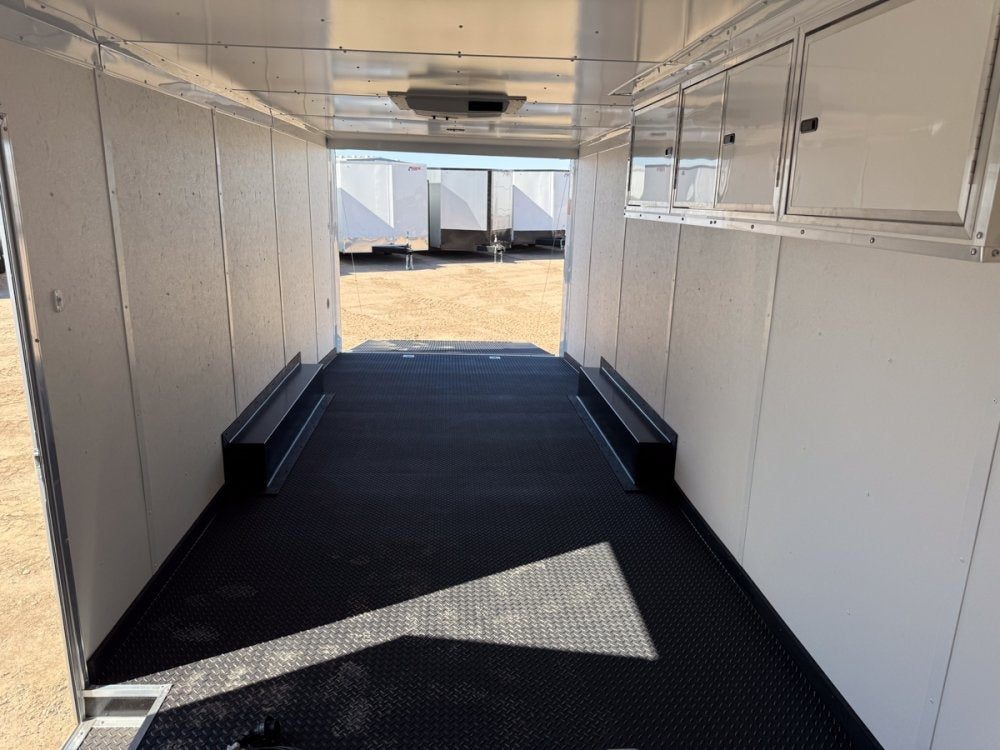 8.5 x 24 Journey SE Flat Top Sloped V Nose Car Hauler (2) 5200 lbs Axles - Enclosed - TrailerSwap