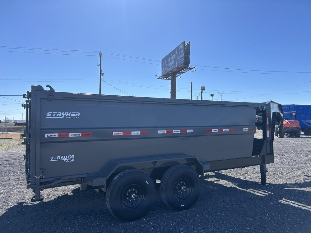 14' Stryker SDT Gooseneck Dump Trailer 48" Side Walls - (2) 7k Axles 3931