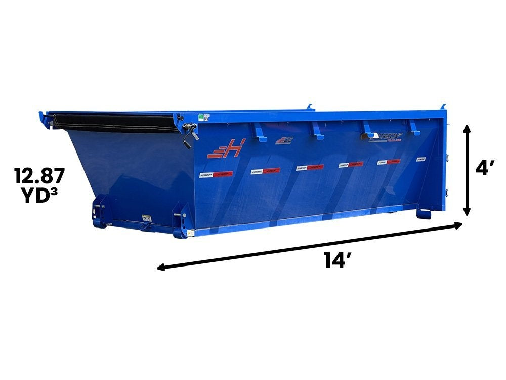 14' EDZ Roll Off Bin 4' Walls - Blue - #EDZ0004342 4342