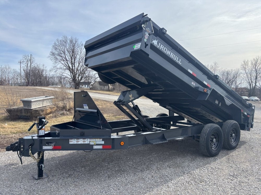 16' x 83" Iron Bull DWB Bumper Pull Dump Trailer 24" Side Walls - (2) 7,000 lb Axles 110834