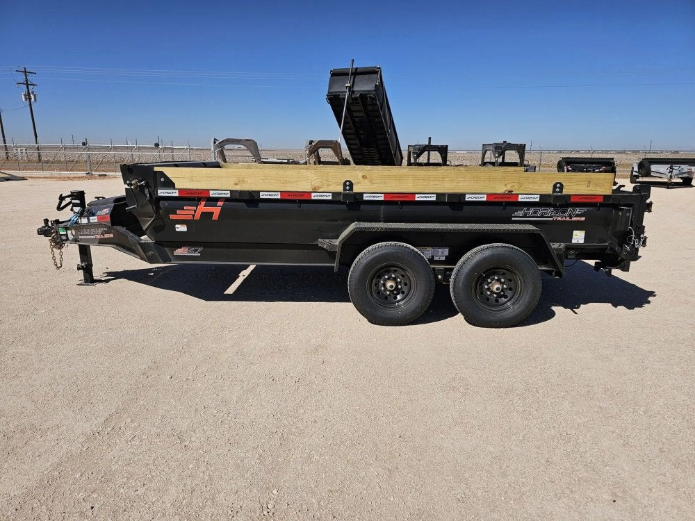 14' Horizon EZ7 Bumper Pull Dump Trailer 19" Sides - (2) 7K Axles 15861
