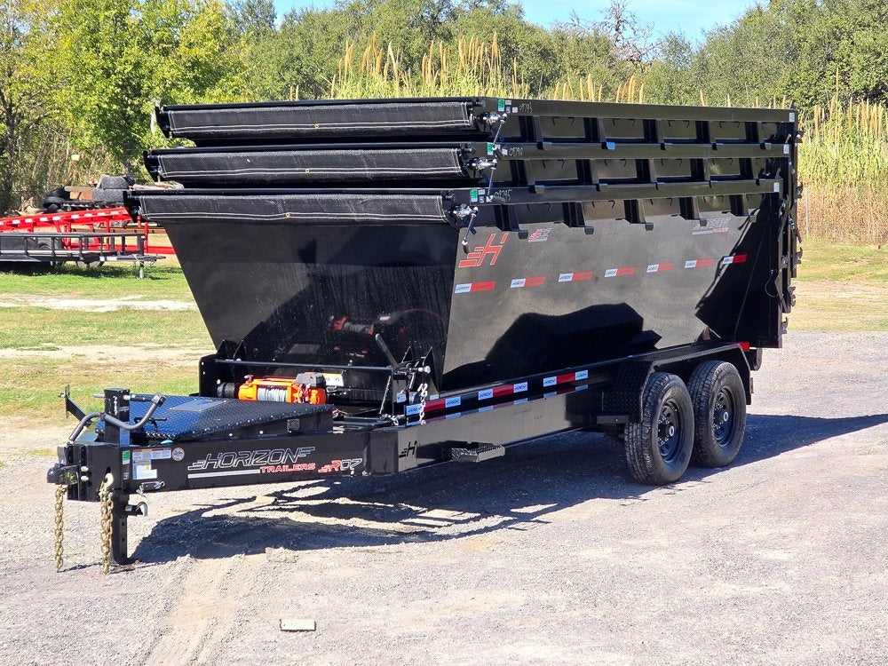 Horizon 14' RDZ BP Roll off Bundle (2) 7k Axles + 3 Bins w/ 4' Walls - Roll Off Packages - RO 14' Bumper Pull - TrailerSwap