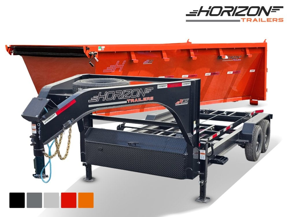 Horizon 14' RDZ GN Roll off Bundle (2) 7k Axles + Bin 4' Walls - Roll Off Packages - RO 14' Gooseneck - Stryker Dealership Group