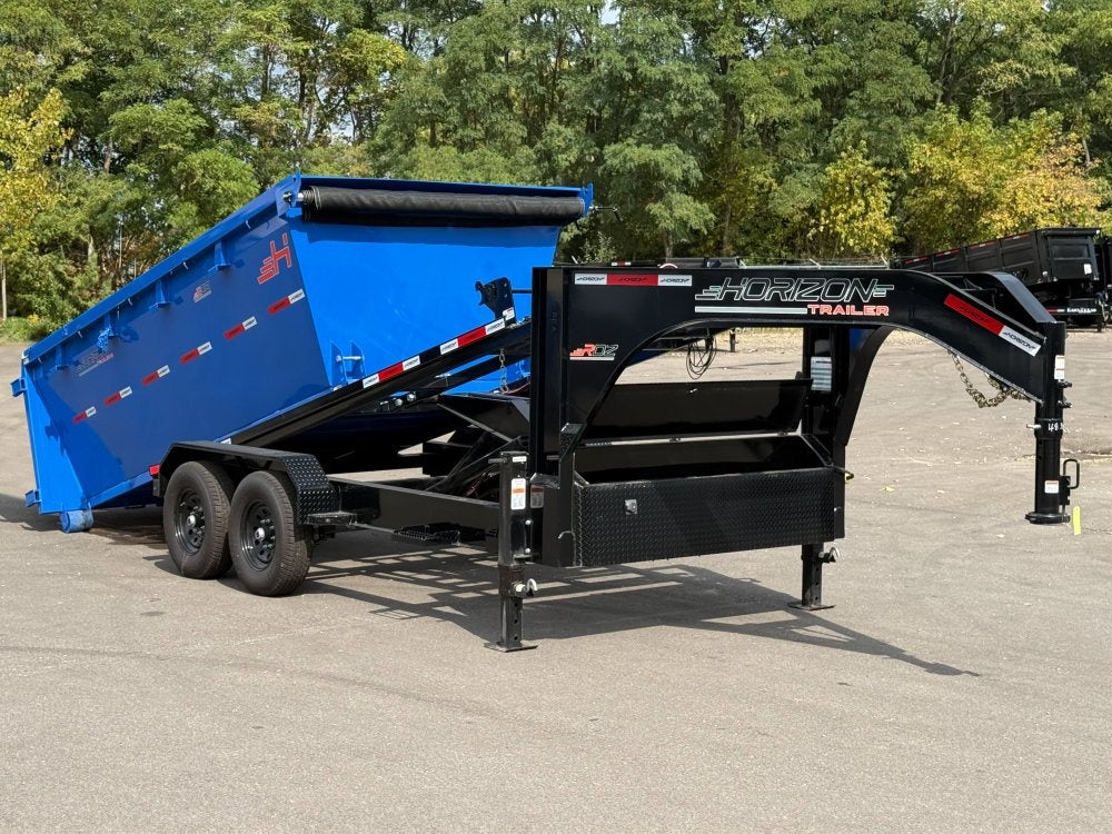 Horizon 14' RDZ GN Roll off Bundle (2) 7k Axles + Bin 4' Walls - Roll Off Packages - RO 14' Gooseneck - Stryker Dealership Group