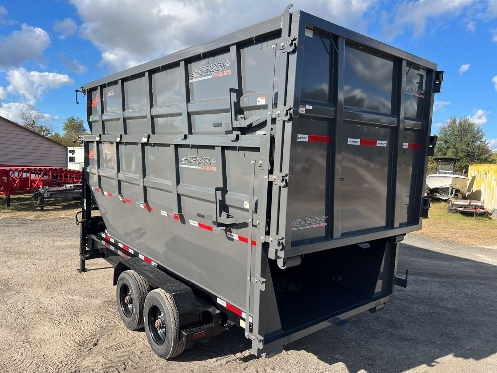 Horizon 16' HRD GN Roll off Bundle (2) 10k Axles + 2 Bins w/ 6' Walls - Roll Off Packages - RO 16' Gooseneck - TrailerSwap