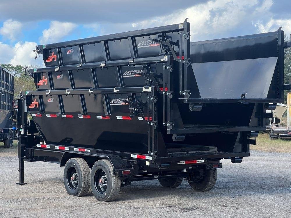 Horizon 16' HRD GN Roll off Bundle (2) 10k Axles + 3 Bins w/ 4' Walls - Roll Off Packages/RO 16' Gooseneck - Stryker Dealership Group