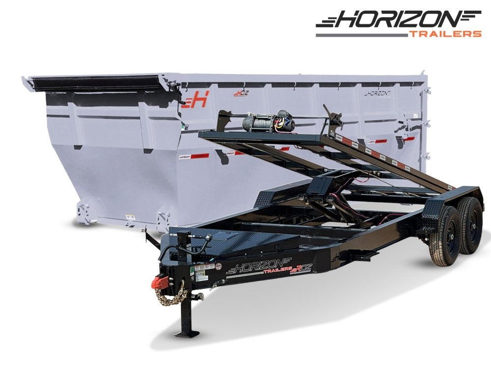 Horizon 16' RDZ BP Roll off Bundle (2) 7k Axles + 1 Bin w/ 6' Walls - Roll Off Packages/RO 16' Bumper Pull - Stryker Dealership Group
