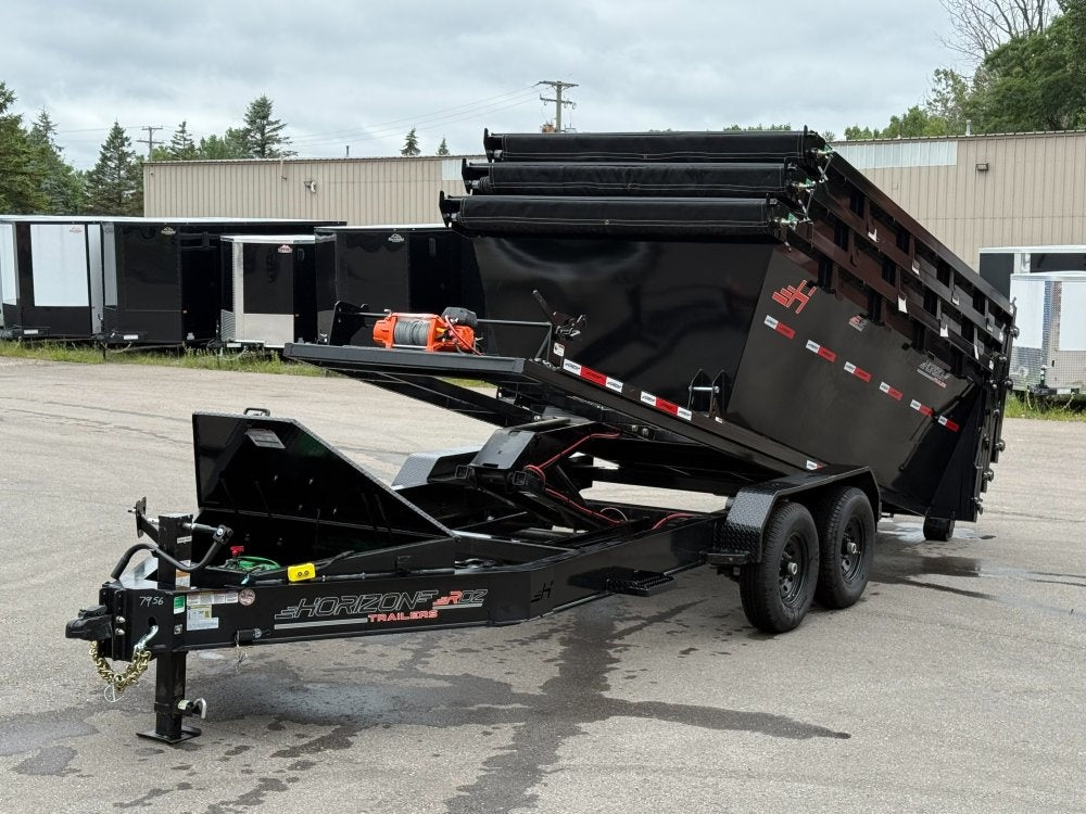 Horizon 16' RDZ BP Roll off Bundle (2) 7k Axles + 3 Bins w/ 4' Walls - Roll Off Packages/RO 16' Bumper Pull - Stryker Dealership Group