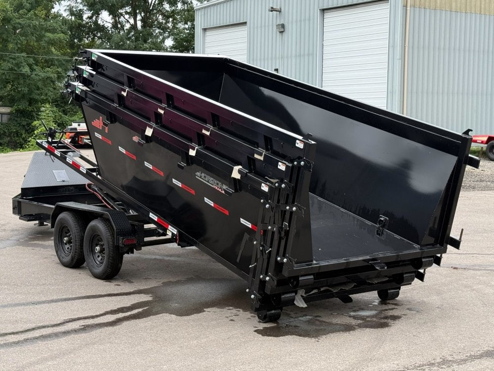 Horizon 16' RDZ BP Roll off Bundle (2) 7k Axles + 3 Bins w/ 4' Walls - Roll Off Packages/RO 16' Bumper Pull - Stryker Dealership Group
