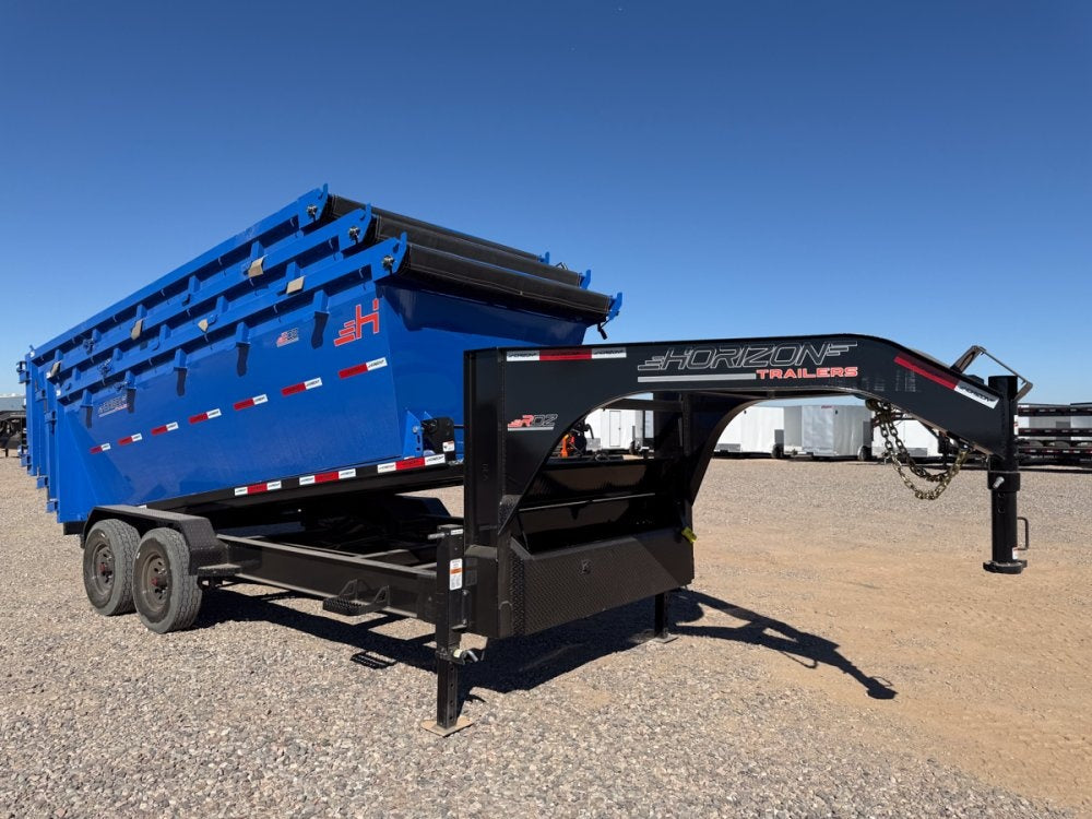 Horizon 16' RDZ GN Roll off Bundle (2) 7k Axles + 3 Bins w/ 4' Walls - Roll Off Packages - RO 16' Gooseneck - TrailerSwap