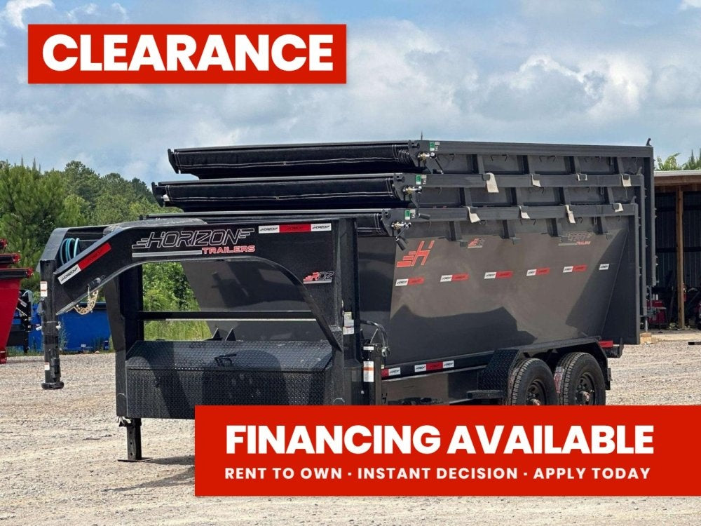 Horizon 16' RDZ GN Roll off Bundle (2) 8k Axles + 3 Bins w/ 4' Walls - Roll Off Packages - RO 16' Gooseneck - TrailerSwap