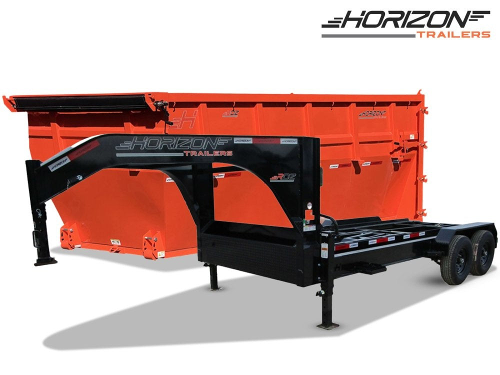 Horizon 16' RDZ GN Roll off Bundle (2) 7k Axles + 1 Bin w/ 6' Walls - Roll Off Packages/RO 16' Gooseneck - Stryker Dealership Group