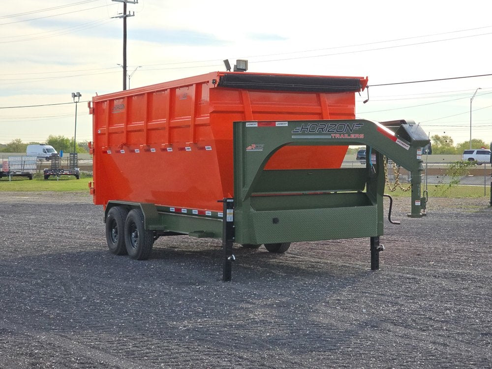 Horizon 16' RDZ GN Roll off Bundle (2) 7k Axles + 1 Bin w/ 6' Walls - Roll Off Packages/RO 16' Gooseneck - Stryker Dealership Group