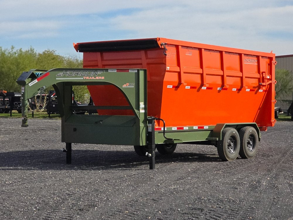 Horizon 16' RDZ GN Roll off Bundle (2) 7k Axles + 1 Bin w/ 6' Walls - Roll Off Packages/RO 16' Gooseneck - Stryker Dealership Group
