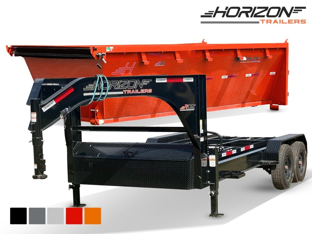 Horizon 16' RDZ GN Roll off Bundle (2) 8k Axles + Bin 4' Walls - Roll Off Packages/RO 16' Gooseneck - Stryker Dealership Group