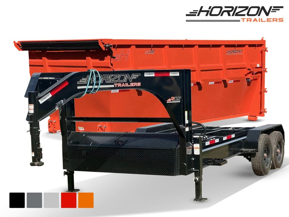 Horizon 16' RDZ GN Roll off Bundle (2) 8k Axles + Bin 6' Walls - Roll Off Packages - RO 16' Gooseneck - Stryker Dealership Group