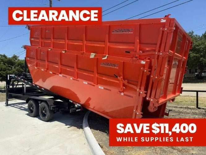 Horizon 20' HRD GN Roll off Bundle (2) 10k Axles + 2 Bins w/ 6' Walls - Roll Off Packages - RO 20' Gooseneck - TrailerSwap