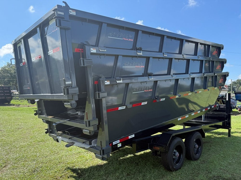 Horizon 20' HRD GN Roll off Bundle (2) 10k Axles + 3 Bins w/ 4' Walls - Roll Off Packages - RO 20' Gooseneck - TrailerSwap