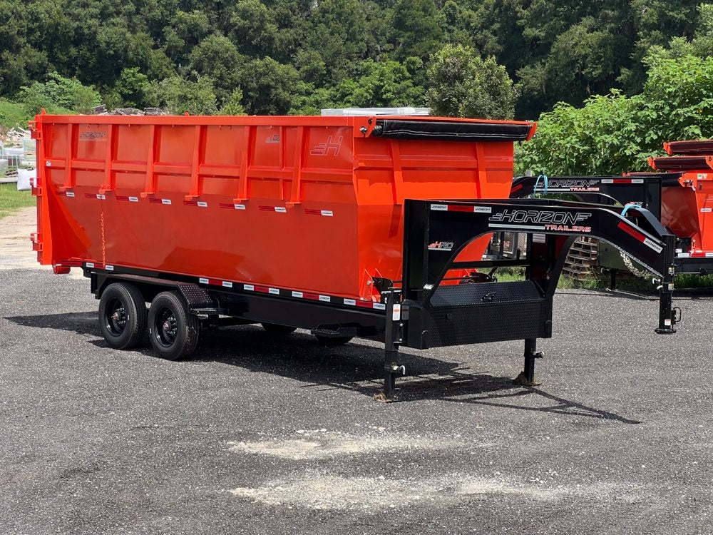 Horizon 20' HRD GN Roll off Bundle (2) 10k Axles + Bin 6' Walls - Roll Off Packages - RO 20' Gooseneck - Stryker Dealership Group