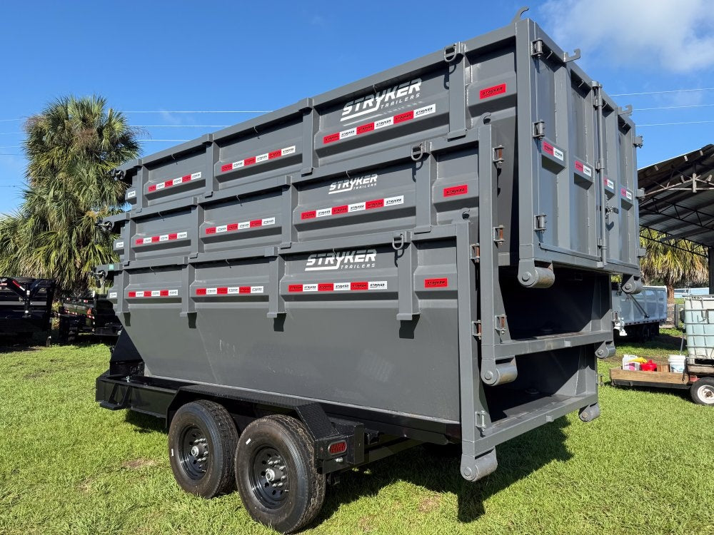 Stryker 14' BP Roll off Bundle (2) 7k Axles + 3 Bins w/ 4' Walls - Roll Off Packages/RO 14' Bumper Pull - Stryker Dealership Group