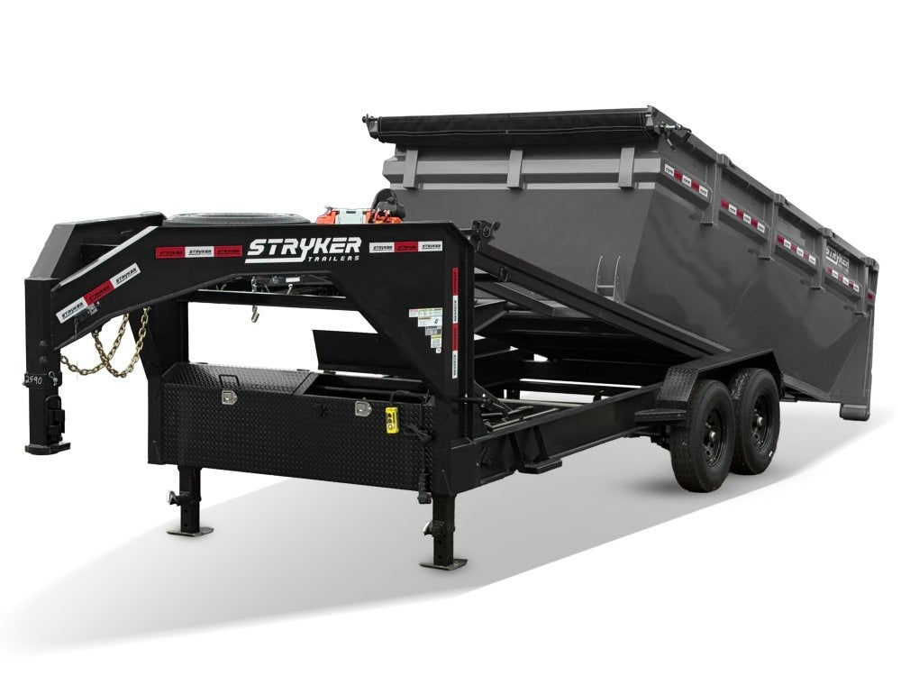 Stryker 14' GN Roll Off Bundle (2) 7k Axles + Bin 4' Walls - Roll Off Packages - RO 14' Gooseneck - Stryker Dealership Group